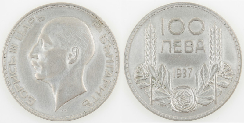 Monete Estere. Bulgaria. Boris III. 1918-1943. 100 Leva 1937. Ag. KM# 43. Peso g...