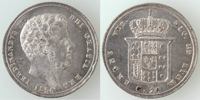 Zecche Italiane. Napoli. Ferdinando II. 1830-1859. Tarì da 20 Grana 1856. Ag. Ma...