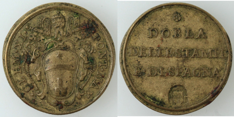 Zecche Italiane. Roma. Clemente XI. 1700-1721. Peso Monetario da 2 Scudi. Ae. D/...