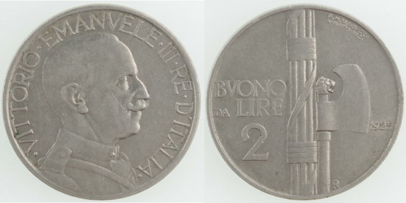 Casa Savoia. Vittorio Emanuele III. 1900-1943. Buono da 2 Lire 1925. Ni. Gig. 10...