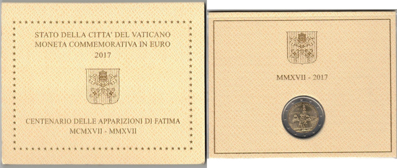 Vaticano. Roma. Francesco. 2 Euro 2017. Centenario delle Apparizioni di Fatima. ...