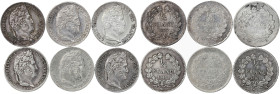 Lot 6 pièces 1/4 franc argent Louis-Philippe

1831 A (Paris) - TTB+
1833 A (Paris) - SUP
1834 W (Lille) - SUP-
1840 A (Paris) - SUP+
1841 A (Paris) - ...