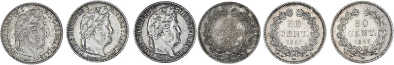 Lot 3 pièces 50 centimes Louis-Philippe

1845 B (Rouen) - SUP, nettoyée
1846 A (...