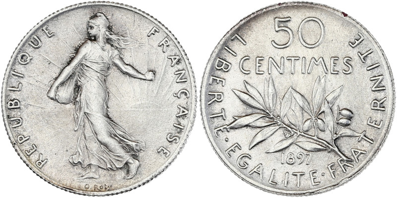 Semeuse - 50 centimes 1897

Argent - 2,48 grs - 18 mm
F.190-1 / G.420
SPL

Magni...