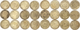 Lot 12 pièces 50 centimes bronze-alu Morlon

1931 - SPL+
1932 - SPL
1933 - 2 exemplaires SUP et SUP
1936 - SUP+
1937 - SPL
1938 - SUP1939 - SPL
1939 B...