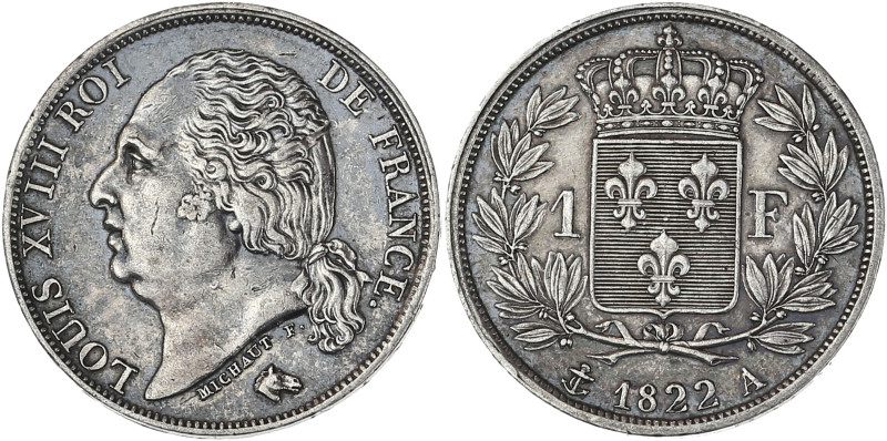 Louis XVIII - 1 franc 1822 A (Paris)

Argent - 5,01 grs - 23 mm
F.206-40 / G.449...