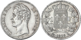 Charles X - 1 franc 1828 K (Bordeaux)
Matrice du revers à 5 feuilles.

Argent - 4,98 grs - 23 mm
F.207-43 / G.450
SUP-

Très bel exemplaire.