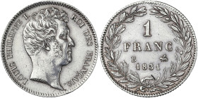 Louis-Philippe tête nue - 1 franc 1831 B (Rouen)

Argent - 5,01 grs - 23 mm
F.209-2 / G.452
TTB+

Type rare avec la tête nue. Bel exemplaire nettoyé....