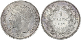 Napoléon III tête nue - 1 franc 1857 A (Paris)

Argent - 4,97 grs - 23 mm
F.214-10 / G.460
SUP-

Superbe exemplaire avec une belle patine grise. Un co...