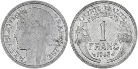 Morlon - 1 franc 1945 - Frappe médaille

Aluminium - 1,32 grs - 23 mm
Chort.EM331
TTB

Très rare !