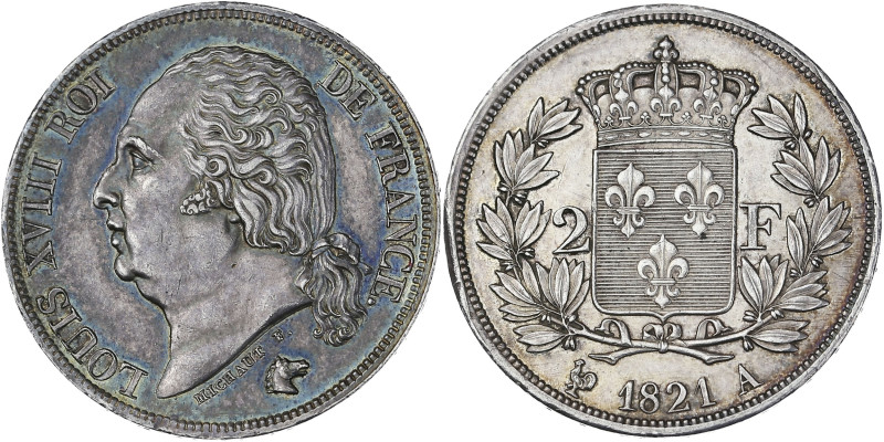 Louis XVIII - 2 francs 1821 A (Paris)

Argent- 10,03 grs - 27 mm
F.257-32 / G.51...