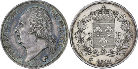 Louis XVIII - 2 francs 1821 A (Paris)

Argent- 10,03 grs - 27 mm
F.257-32 / G.513
SUP

Superbe exemplaire nettoyé. Plat sur le listel sans doute lié à...