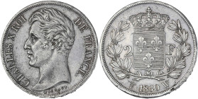 Charles X - 2 francs 1830 W (Lille)

Argent - 10,05 grs - 27 mm
F.258-70 / G.516
SUP

Superbe exemplaire !