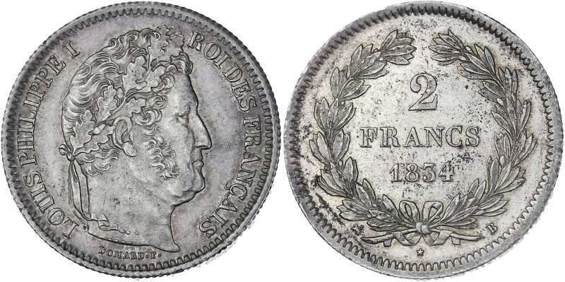 Louis-Philippe - 2 francs 1834 B (Rouen)

Argent - 10,03 grs - 27 mm
F.260-30 / ...