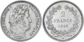 Louis-Philippe - 2 francs 1846 A (Paris)

Argent - 10,02 grs - 27 mm
F.260-108 / G.520
SUP+

Superbe exemplaire ! Nettoyé.