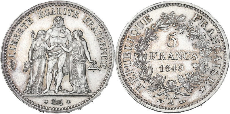 Hercule - 5 francs 1849 A (Paris)

Argent - 25,09 grs - 37 mm
F.326-5 / G.683
SU...