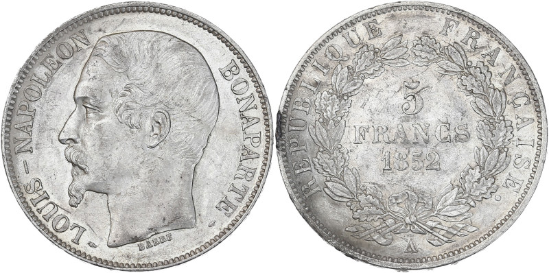 Louis-Napoléon Bonaparte - 5 francs 1852 A (Paris)
Tête étroite.

Argent - 25,04...