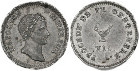 Napoléon Empereur - Essai au module du 1/4 de franc par Gengembre non daté (1804)

Argent - 1,12 grs - 15 mm
VG.1261 / Maz.621
SUP

Rare ! Plusieurs c...