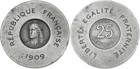 François Rude - ESSAI 25 centimes 1909

Aluminium - 2,51 grs - 24 mm
GEM.65.1
TTB+
