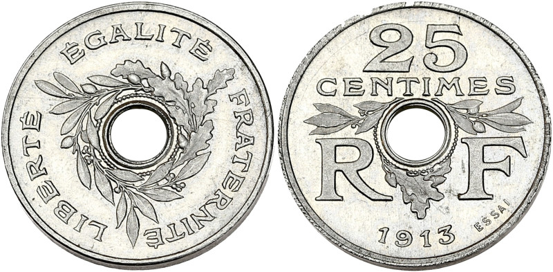 Concours de Guis - ESSAI 25 centimes 1913
Petit module. Flan bruni.

Nickel - 3,...