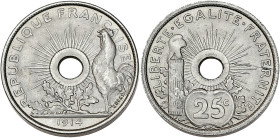 Concours de Pillet, 4ème essai - ESSAI 25 centimes 1914
Petit module.

Nickel - 3,05 grs - 19 mm
GEM.73.8
SPL

Superbe exemplaire !