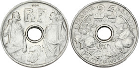 Concours de Prouvé - ESSAI 25 centimes 1913
Grand module.

Nickel - 5,05 grs - 24 mm
GEM.74.1
SPL

Superbe exemplaire !