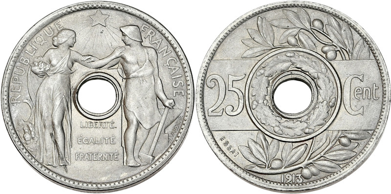Concours de Varenne - ESSAI 25 centimes 1913
Grand module.

Nickel - 5,02 grs - ...