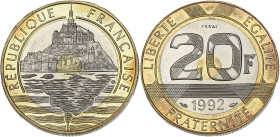 Mont Saint-Michel - ESSAI 20 francs 1992

Bimétallique - 9,00 grs - 27 mm
F.403-1 / G.871
SPL

Superbe exemplaire !