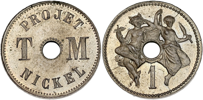 T.M. - Projet T.M. 1 non daté

Maillechort - 2,32 grs - 18 mm
GEM.259.1
SPL

Sup...