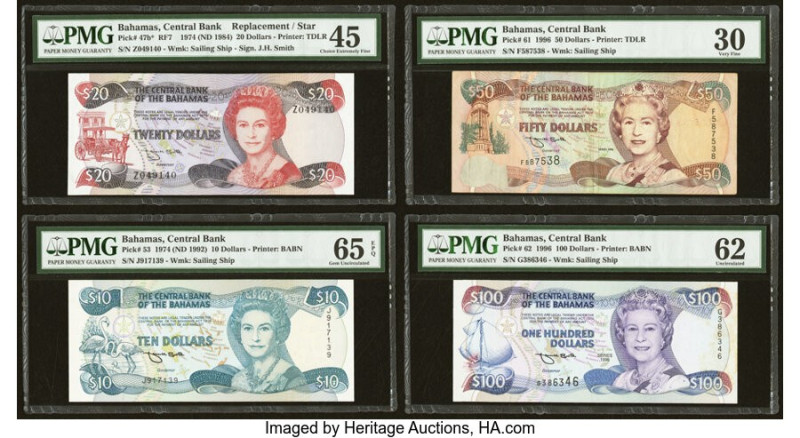 Bahamas Central Bank 20; 10; 50; 100 Dollars 1974 (ND 1984); 1974 (N 1992); 1996...