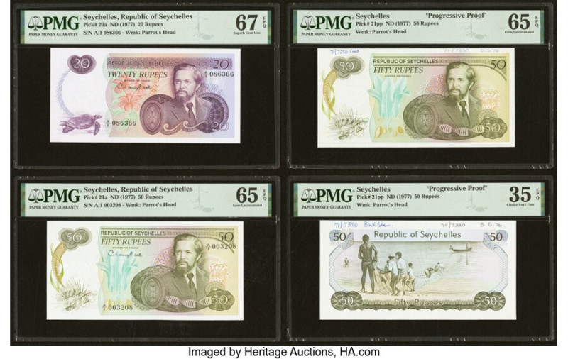 Seychelles Group of 8 PMG Graded Notes. This lot includes the following notes: 2...