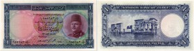 BANKNOTEN. Ägypten. Ottomanische Administration. National Bank of Egypt. 1 Pound 1951. Seriennummern in arabischen Lettern. Pick 24b. Prachtexemplar /...