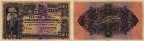 BANKNOTEN. Äthiopien. Kaiserreich. Bank of Ethiopia. 500 Thalers 1933, 29. April. Pick 11. Sehr selten / Very rare. Nadellöcher / Pin holes. -IV / Abo...