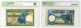BANKNOTEN. Belgien. Banque Centrale du Congo Belge et du Ruanda-Urundi. 100 Francs 1952, 1. Juli. Pick 25a. ICG 30. III / Very fine. (~€ 130/USD 150) ...