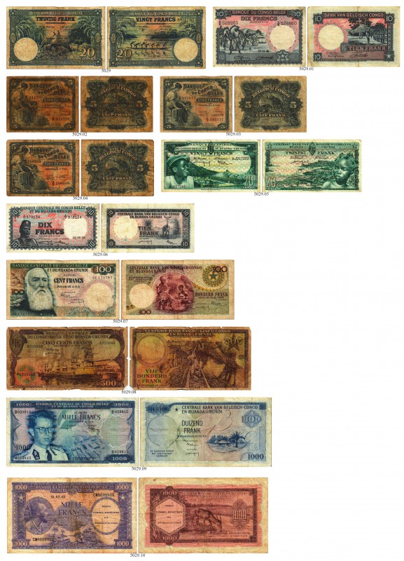 BANKNOTEN. Belgien. Banque du Congo Belge. Lot. 5 Francs 1947, 10. April. 5 Fran...