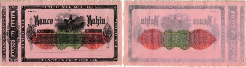 BANKNOTEN. Brasilien. Imperio do Brasil. Banco da Bahia. 50000 Reis o. J. (1860)...