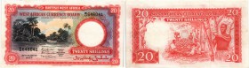 BANKNOTEN. Britisch Westafrika. West African Currency Board. 20 Schillings 1953, 31. März. Pick 10a. Falz linke obere Ecke / Fold left upper corner. I...