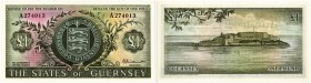 BANKNOTEN. Guernsey. Britische Administration. 1 Pound o. J. (1969-1975). Signatur: Guillemette. Pick 45a. I / Uncirculated. (~€ 90/USD 100) • Dieses ...