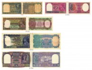 BANKNOTEN. Indien. Britische Administration. Reserve Bank of India. Lot. O. J. 2 Rupees o. J. (1937). 5 Rupees o. J. (1937). 10 Rupees o. J. (1937). 1...