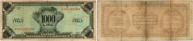 BANKNOTEN. Italien. Militärgeld. 1000 Lire 1943. F.L.C. (Kleines F). Gav. 255. Pick M17a. Selten / Rare. IV - III / Fine-very fine. (~€ 105/USD 120)...