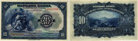 BANKNOTEN. Jugoslawien. Nationalbank der Serben, Kroaten und Slowenen. 10 Dinara 1920. Pick 21. III+ / Good very fine. (~€ 45/USD 50)
