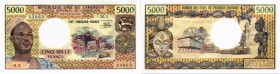 BANKNOTEN. Kamerun. Republik. Banque des États de l’Afrique Centrale. 5000 Francs o. J. (1974). Pick 17c. I / Uncirculated. (~€ 265/USD 305) • Dieses ...