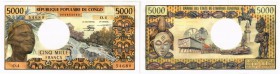 BANKNOTEN. Kongo Republik. 5000 Francs o. J. (1978). Pick 4c. Selten in dieser Erhaltung / Rare in this condition. I / Uncirculated. (~€ 395/USD 455) ...