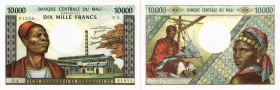 BANKNOTEN. Mali. Republik. Banque Centrale du Mali. 10000 Francs o. J. (1970-84). Pick 15e. Selten in dieser Erhaltung / Rare in this condition. I / U...