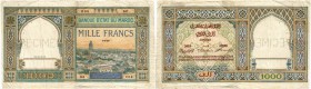 BANKNOTEN. Marokko. Königreich. Banque d’État du Maroc. 1000 Francs o. J. (um 1920). Specimen. SPECIMEN. Perforation waagrecht/horizontal SPECIMEN. Se...