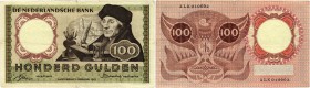 BANKNOTEN. Niederlande. Königreich. Niederländische Bank. 100 Gulden 1953, 2. Februar. Pick 88. III / Very fine. (~€ 60/USD 70) • Dieses Los unterlieg...
