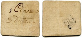 BANKNOTEN. Niederlande. Spanisch Niederlanden. Varia. 3 Deut o. J. (ca. 1795). Notgeld auf Spielkarten während der französischen Besetzung der Niederl...