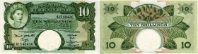 BANKNOTEN. Ostafrika. East African Currency Board. Elisabeth II (ab 1953 - ). 10 Shillings o. J. (1961). Signaturen: Links oben E. B. David. Pick 42a....