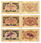 BANKNOTEN. Österreich Kaiserreich. Reichs-Central-Cassa (Staatsnoten). Lot. 5 Gulden 1866, 7. Juli. 1 Variante mit schwarzer Serien#. 1 Variante mit r...