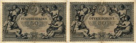 BANKNOTEN. Österreich Kaiserreich. Reichs-Central-Cassa (Staatsnoten). 50 Gulden 1884, 1. Januar. Richter 146. Pick A155. Von grosser Seltenheit / Of ...